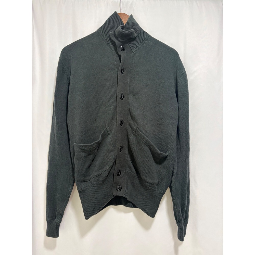 Cockpit USA CPT Military Style Cotton Cardigan Sweater Jacket Medium Green